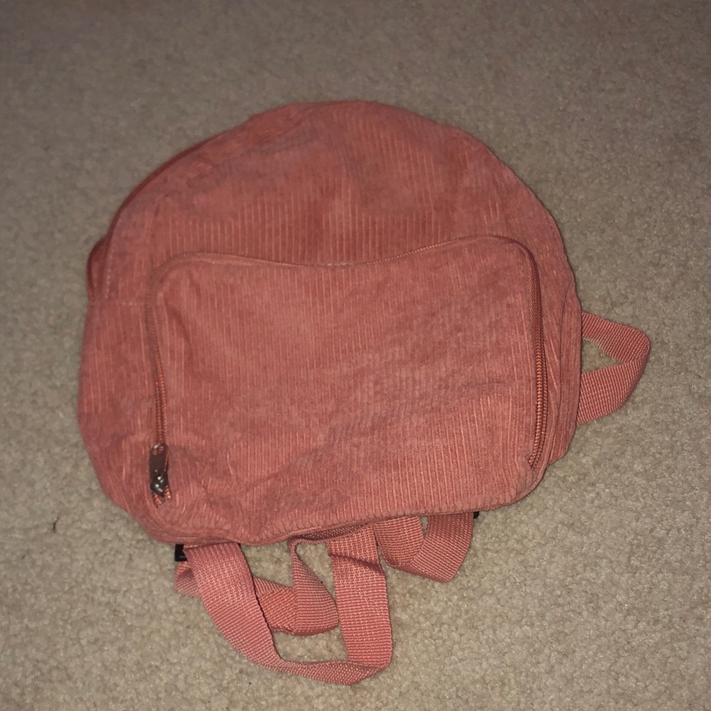 Coral Corduroy Mini Backpack